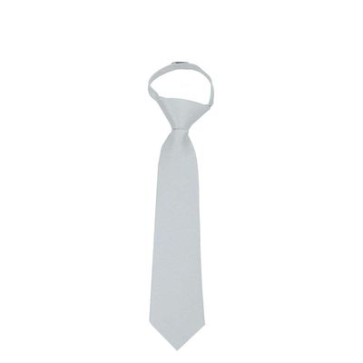 BUYYOURTIES Silver Infant Boys Necktie with Easy to remove band