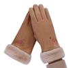 Faux Fur Winter Gloves for Girls Warm Mittens Winter Touch Screen Cycling Gloves view 1