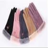 Faux Fur Winter Gloves for Girls Warm Mittens Winter Touch Screen Cycling Gloves view 3