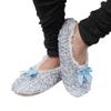 BambooMN Adult Women Soft Warm Furry Fuzzy Non-Slip Slip-On Slipper Socks, Indoor Travel Cozy House Slippers, Size Medium, Blue, 1 Pair view 2