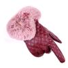 Ealafee Womens Yellow Winter Leather Gloves Wrist Length Gloves Winter Driving Gloves view 2
