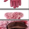 Ealafee Womens Yellow Winter Leather Gloves Wrist Length Gloves Winter Driving Gloves view 4