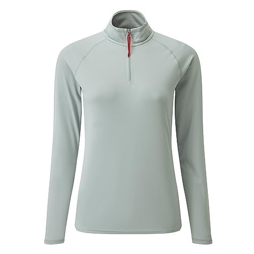Gill Womens Long Sleeve UV Tec Zip Top - Lightweight, Quick Drying & 50+ UV Protection (Medium Grey, 8)