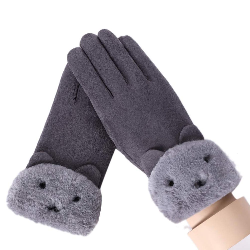 Ealafee Short Winter Gloves for Women Warm Mittens Womens Cycling Gloves Driving Gloves