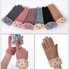 Ealafee Short Winter Gloves for Women Warm Mittens Womens Cycling Gloves Driving Gloves view 2