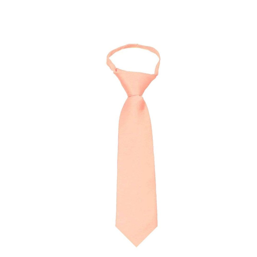 BUYYOURTIES Peach Infant Boys Necktie with Easy to remove band