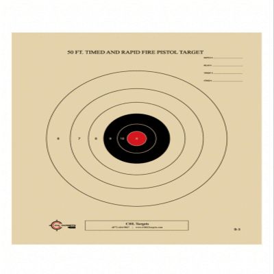 50 Foot Timed and Rapid Official NRA Target B-3 (Red, 100)