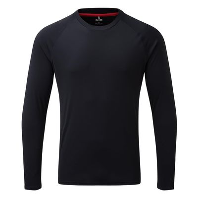 Gill Mens UV Tec Long Sleeve T-Shirt Top - 50+ UPF Sun Protection, Lightweight & Quick-Dry (Navy, XL)