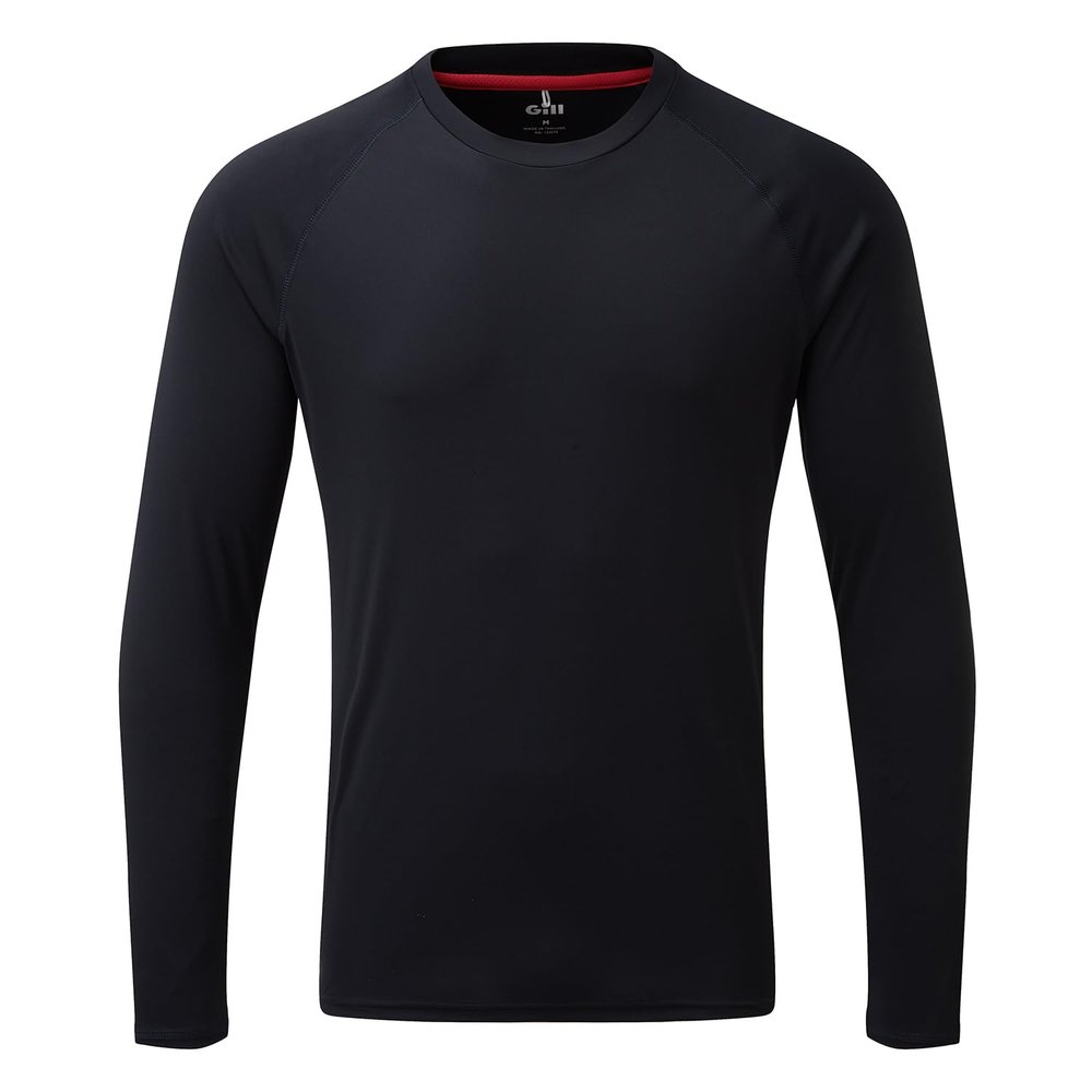 Gill Mens UV Tec Long Sleeve T-Shirt Top - 50+ UPF Sun Protection, Lightweight & Quick-Dry (Navy, XL)