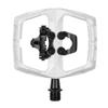 XPEDO Ambix Dual-Sided Bicycling Pedals | Hybrid Clipless & Flat MTB Bicycling Pedals, SPD Compatible, Adjustable Tension | 8 Grub Pins, 6061 Aluminum Body | White view 2