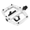 XPEDO Ambix Dual-Sided Bicycling Pedals | Hybrid Clipless & Flat MTB Bicycling Pedals, SPD Compatible, Adjustable Tension | 8 Grub Pins, 6061 Aluminum Body | White view 4