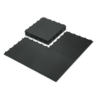 Hockey Revolution High Durability Colored Dryland Flooring Tiles - Slick Interlocking Training Surface for Stickhandling, Shooting, Passing (9.4 Sq Ft (8 Tiles), Black)