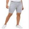 ellos Plus Size Cotton Spandex Bike Shorts - 26/28, Heather Grey view 1