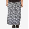 ellos Plus Size Knit Maxi Skirt - 5X, Black White Floral view 2