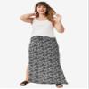 ellos Plus Size Knit Maxi Skirt - 5X, Black White Floral view 4