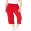 Woman Within Plus Size Petite Sport-Knit Pull-On Capri Pants - 3X, Vivid Red view 1