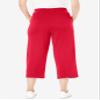 Woman Within Plus Size Petite Sport-Knit Pull-On Capri Pants - 3X, Vivid Red view 2