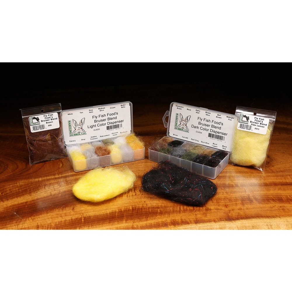 Hareline Fly Tying Fly Fish Food's Bruiser Blend #18 Midnight Fire
