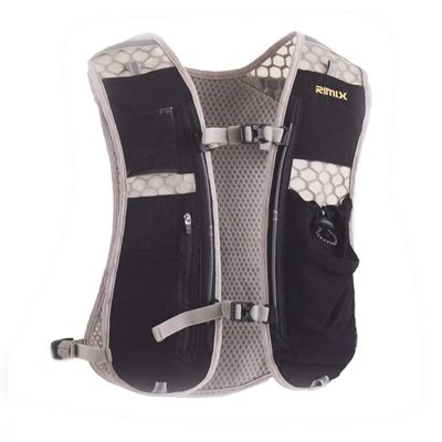 RIMIX Sport Multi Function Lightweight Hydration Running Vest Backpack for Marathon Joggings Climb Hiking Trail (Black, Without Water Bag)