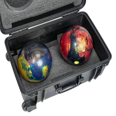 Case Club 2 Bowling Ball Heavy Duty Travel Case - Store, Organize & Protect up to 2 Bowling Balls, Shoes, and Accessories in a Hard-Sided, Lockable, Rolling Travel Case