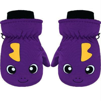 Boao Kids Snow Ski Mittens Winter Gloves Warm Waterproof Mittens Gloves for Girls and Boys(for 3-6 Years Old,Goldfish,Purple)