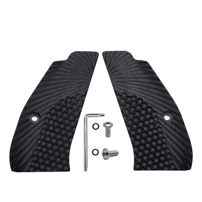 Guuun G10 Grips for CZ75 Compact OPS Texture fit CZ P-01 PCR CZ85 Compact Black