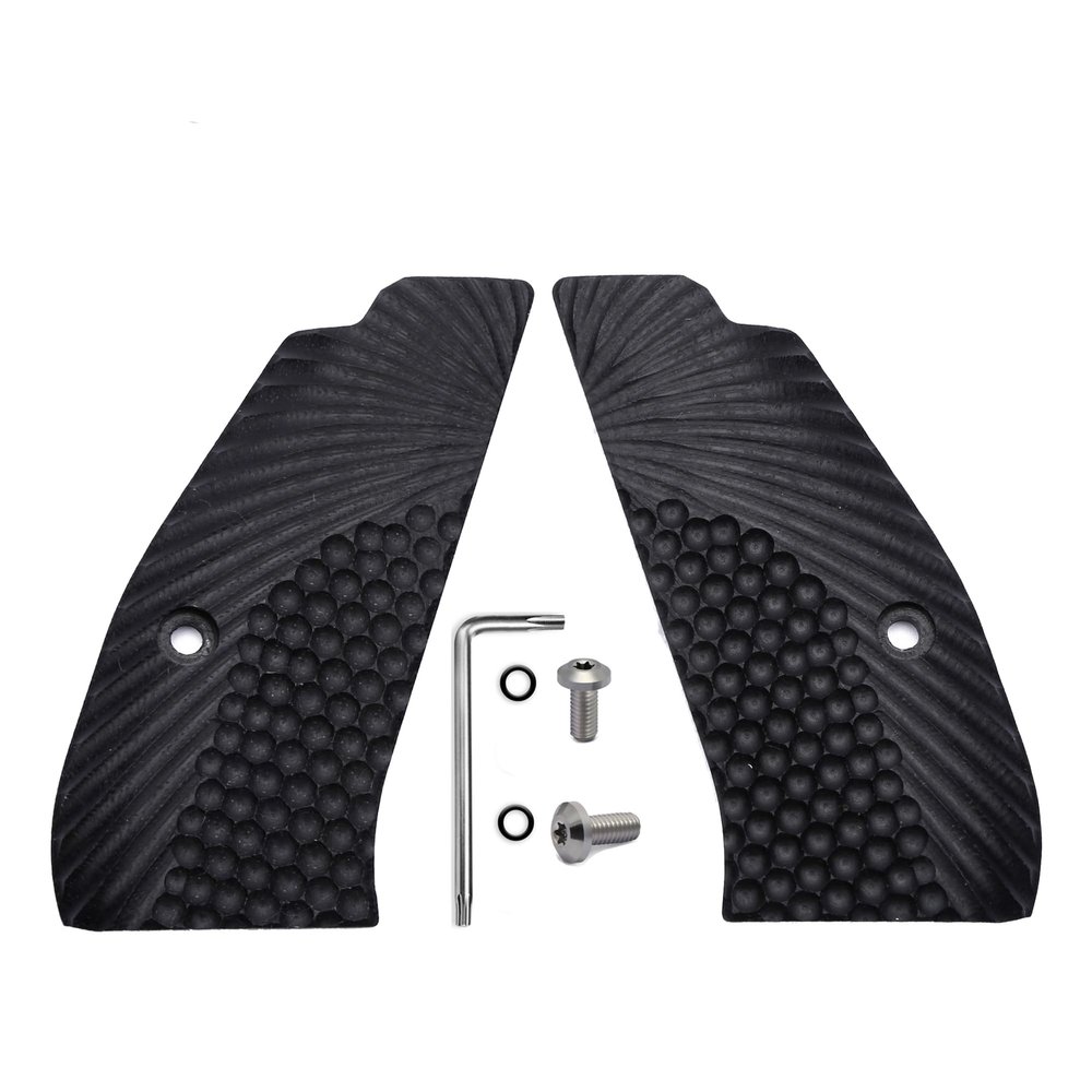 Guuun G10 Grips for CZ75 Compact OPS Texture fit CZ P-01 PCR CZ85 Compact Black