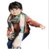 Jueshanzj Children's Imitated Cashmere Fabric Scarves Green Orange One Size(63X13inch) view 1