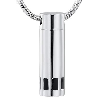 Ashes Necklace Sympathy Gifts Cylinder Stainless Steel Cremation Urn Necklace Ashes Holder Keepsake Memorial Pendant Necklace for Women Men