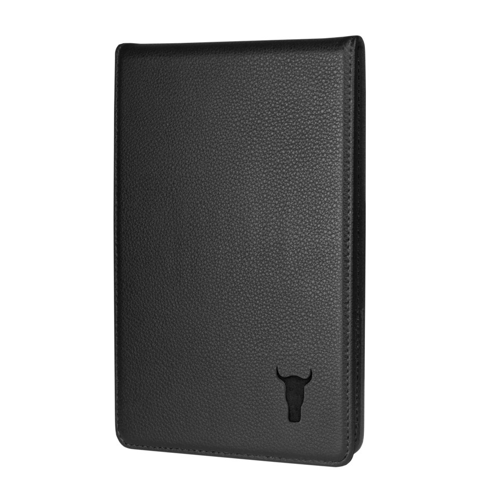 TORRO Golf Scorecard and Yardage Book Holder Genuine Leather Golf Scorecard and Yardage Wallet with Pencil Loop (Black)