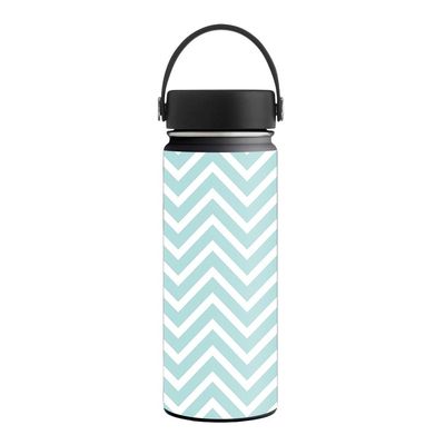 MightySkins Skin Compatible with Hydro Flask 18 oz. Wide Mouth - Aqua Chevron | Protective, Durable, and Unique Vinyl Decal wrap Cover | Easy to Apply, Remove, and Change Styles | Made in The USA