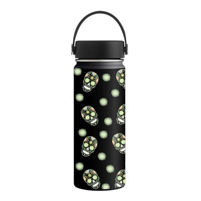 MightySkins Skin Compatible with Hydro Flask 18 oz. Wide Mouth - Nighttime Skulls | Protective, Durable, and Unique Vinyl Decal wrap Cover | Easy to Apply, Remove, and Change Styles | Made in The USA