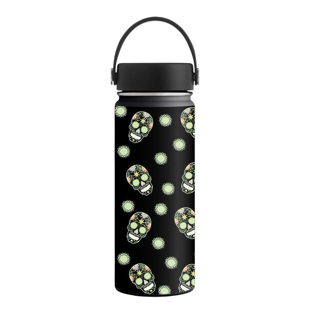 MightySkins Skin Compatible with Hydro Flask 18 oz. Wide Mouth - Nighttime Skulls | Protective, Durable, and Unique Vinyl Decal wrap Cover | Easy to Apply, Remove, and Change Styles | Made in The USA