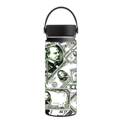 MightySkins Skin Compatible with Hydro Flask 18 oz. Wide Mouth - Phat Cash | Protective, Durable, and Unique Vinyl Decal wrap Cover | Easy to Apply, Remove, and Change Styles | Made in The USA