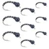 Black Zebra Midge Assortment - The Fly Fishing Place - Black Bead Head - 3 Each of 3 Sizes 14, 16, 18 - Tailwater Fly Fishing Flies Collection view 1