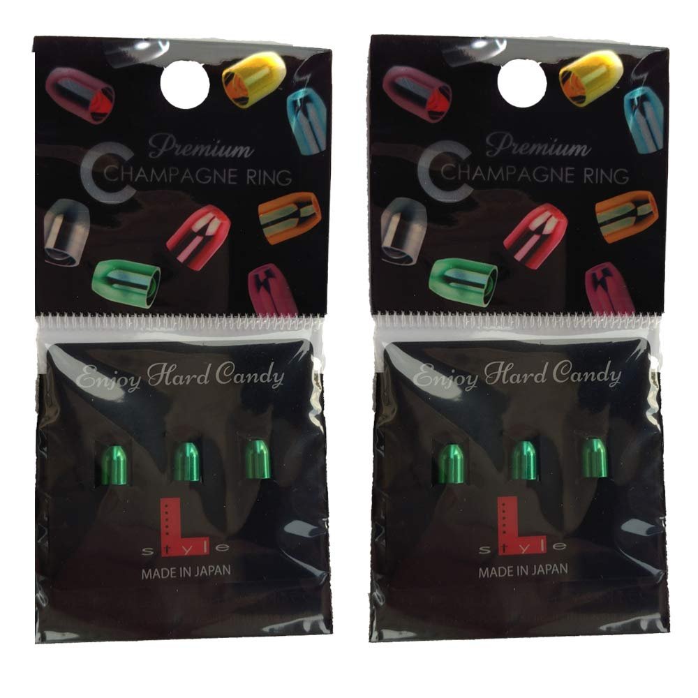 LSTYLE Dart Flight Accessory: Champagne Ring Premium Metal - Forest Green 2 Pack