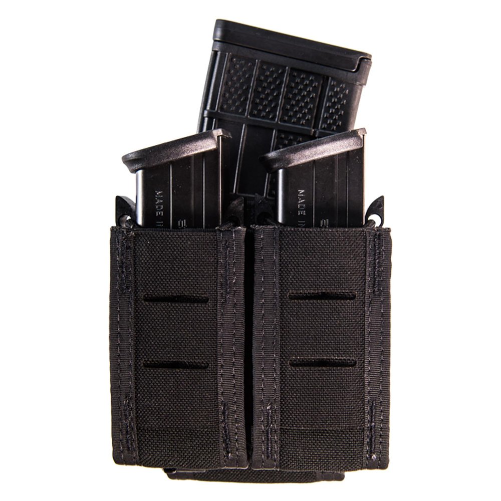 High Speed Gear - Duty Double Pistol Taco MOLLE Mag Pouch, Police Gear & Military Gear, Tactical Magazine Pouch for Professionals (Black)