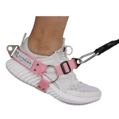 Glute Workout Kickback Strap  Booty Building and Workout Trainer  Home and Gym Leg Resistance Booty Bands for Cable Machines (Pink, Pair Pack)