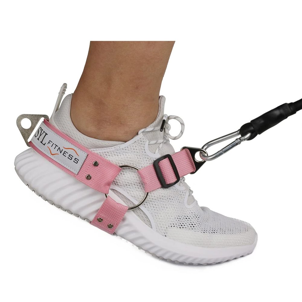 Glute Workout Kickback Strap  Booty Building and Workout Trainer  Home and Gym Leg Resistance Booty Bands for Cable Machines (Pink, Pair Pack)