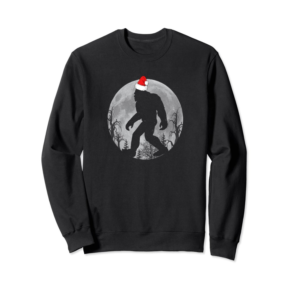 Bigfoot Sasquatch Yeti Believe Christmas Moon Sweatshirt
