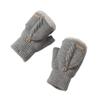 BIKMAN Men's Wool Knitted Fingerless Gloves Convertible Mitten with Lining (Light grey) view 1