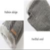BIKMAN Men's Wool Knitted Fingerless Gloves Convertible Mitten with Lining (Light grey) view 4