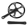 Dilwe Crankset Set, 45T 47T Single Speed Crank Set with 2 Cranks for Folding Bikes Mountain Road Cycling Parts and Spare Parts(45T-Black view 1