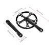 Dilwe Crankset Set, 45T 47T Single Speed Crank Set with 2 Cranks for Folding Bikes Mountain Road Cycling Parts and Spare Parts(45T-Black view 4
