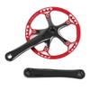 Aluminum Alloy Crank Set, Single Speed Crank Set for Road, Mountain, Folding Bikes 45T-47T Black + Red view 1