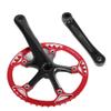 Aluminum Alloy Crank Set, Single Speed Crank Set for Road, Mountain, Folding Bikes 45T-47T Black + Red view 3