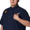 Columbia NCAA West Virginia Mountaineers Men's Tamiami Short Sleeve Shirt, Medium, WV - Navy view 3