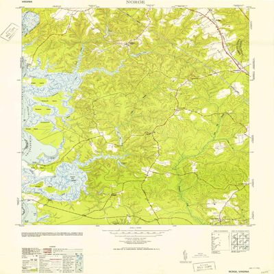 YellowMaps Norge VA topo map, 1:24000 Scale, 7.5 X 7.5 Minute, Historical, 1953, 28.7 x 21.9 in - Tyvek