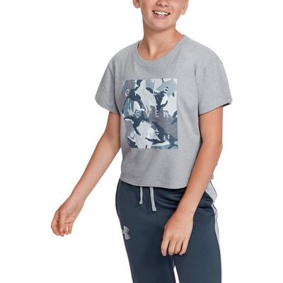 Under Armour Girls' UA Rival Print Fill Short Sleeve Youth X-Small Gray