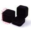 2 Pack Velvet Ring Boxes, Earring Pendant Jewelry Case, Ring Earrings Gift Boxes, Jewellry Display (Black, Ring Box) view 2